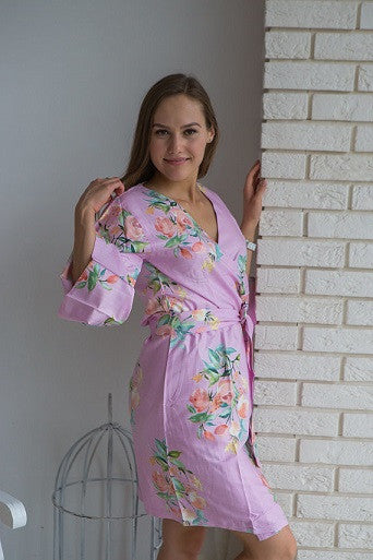 Dreamy Angel Song Pattern - Premium Lilac Bridesmaids Robes 