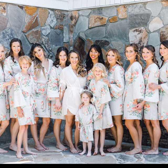 Silver Dreamy Angel Song Set of Bridesmaids Robes