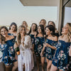 Navy Blue Off the Shoulder Style Dreamy Angel Song Bridesmaids PJ Set