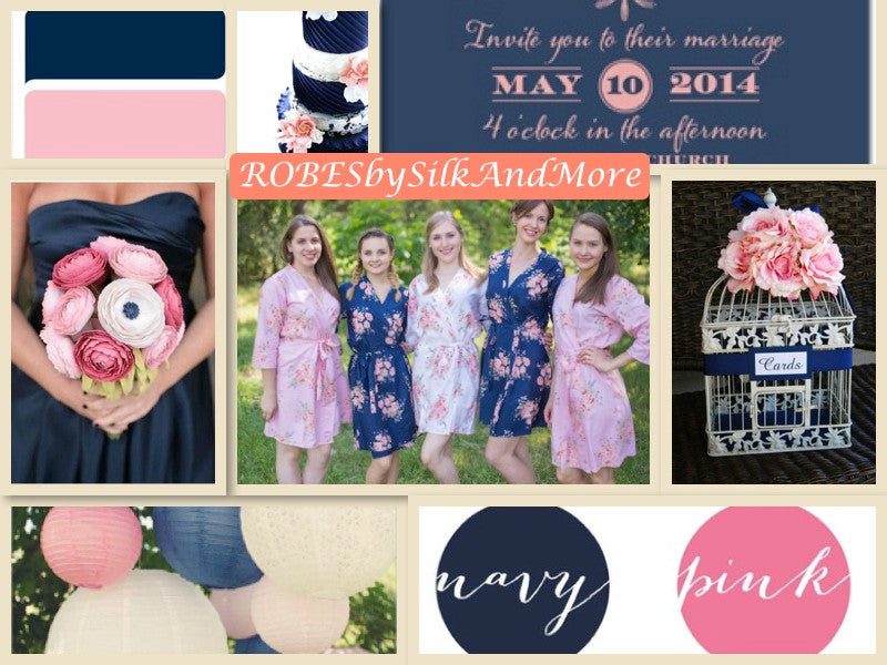 Navy Blue and Pink Wedding Colors