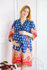 Mommies in Navy Blue Abstract Patterned Robes