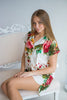 Silver Notched Collar Style Pj Sets in Large Flower Blossom Pattern