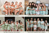 Soft mint Kimono Style Dreamy Angel Song Bridesmaids Rompers Set
