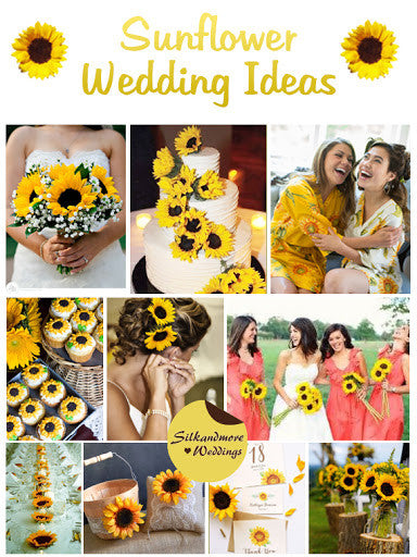 Sunflower Wedding Theme Robes – robesbysilkandmore