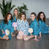 Teal Chevron Robes for bridesmaids | Getting Ready Bridal Robes