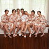 Bridesmaids Robes - White Floral Posy Pattern